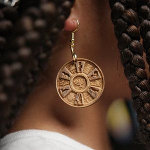 Hebrew Israelite Walnut Mini 12 Tribes Of Israel Earrings Gift For Her Jewelry